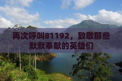 再次呼叫81192，致敬那些默默奉献的英雄们